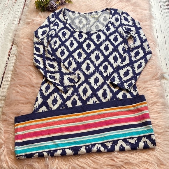 Lilly Pulitzer Bright Navy Little Fish Engineered Beacon T Shirt Dress sz XS - Picture 2 of 12